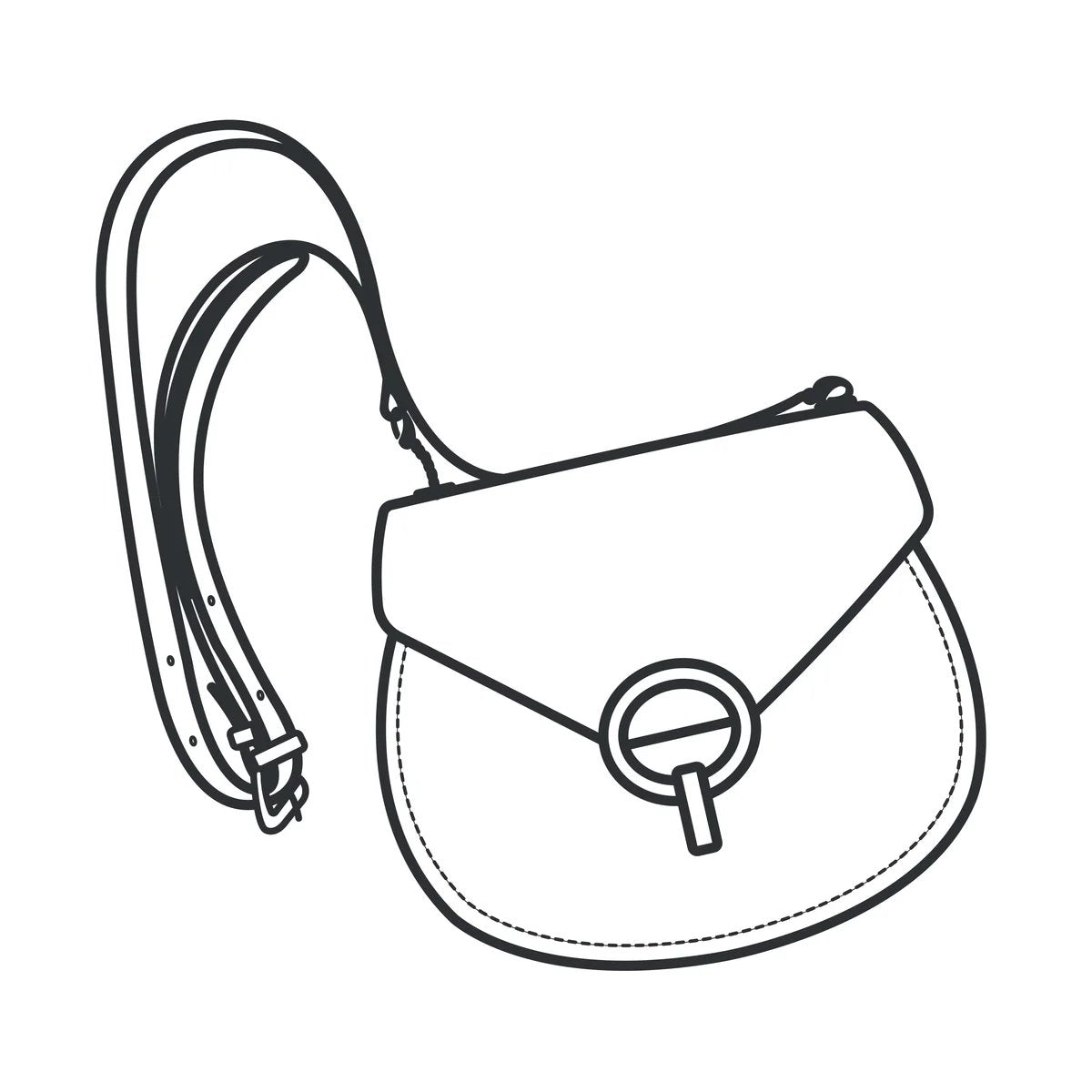 Modèle de papier à bandoulière Isabella Turn Lock - Vue principale