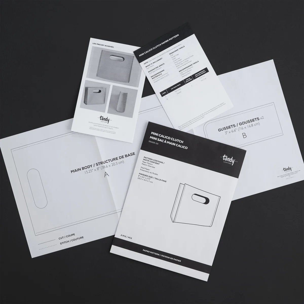 Modèle de papier d’embrayage Mini Calico - Détail produit