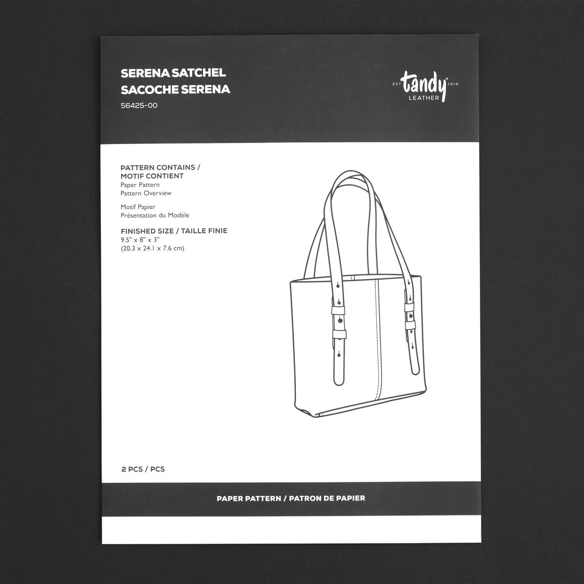 Patron en papier pour sac Serena - Détail produit