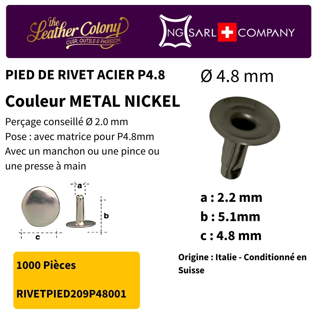 Rivets En Acier (Pied) 4 Couleurs - Image 17
