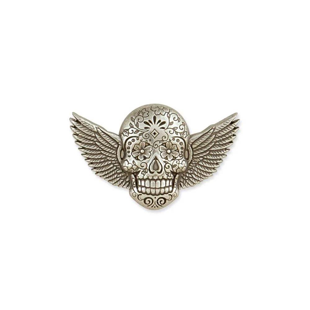 Sugar Skull Conchos Antique Silver Plate/Nickel Free - Zoom détaillé