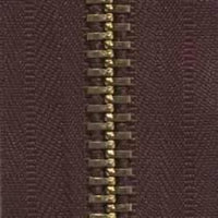 #10 Chaîne À Fermeture Éclair Tissu Brun 6/Ft - Fourniture maroquinerie cuir