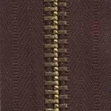 #10 Chaîne À Fermeture Éclair Tissu Brun 6/Ft - Fourniture maroquinerie cuir