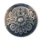Concho En Acier Estampé À Fleur Ronde De 25 Mm (1")