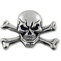 Totenkopf-Concho mit gekreuzten Knochen, 44 mm x 1-1/8 Zoll (1-3/4 Zoll)