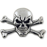 Totenkopf-Concho mit gekreuzten Knochen, 44 mm x 1-1/8 Zoll (1-3/4 Zoll)
