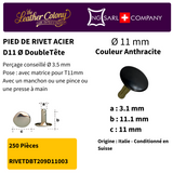 Rivets En Acier (Pied Doubletete) 4 Couleurs