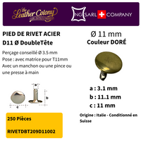 Rivets En Acier (Pied Doubletete) 4 Couleurs