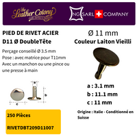 Rivets En Acier (Pied Doubletete) 4 Couleurs