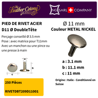 Rivets En Acier (Pied Doubletete) 4 Couleurs