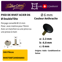 Rivets En Acier (Pied Doubletete) 4 Couleurs