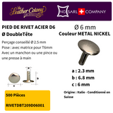 Rivets En Acier (Pied Doubletete) 4 Couleurs