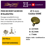 Rivets En Acier (Pied Doubletete) 4 Couleurs