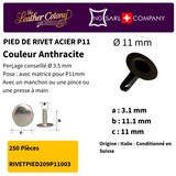 Rivets En Acier (Pied) 4 Couleurs