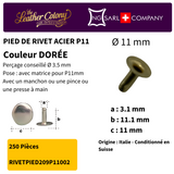 Rivets En Acier (Pied) 4 Couleurs