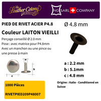 Rivets En Acier (Pied) 4 Couleurs