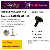 Rivets En Acier (Pied) 4 Couleurs
