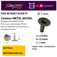 Rivets En Acier (Pied) 4 Couleurs