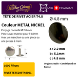 Rivets En Acier (Tete) 4 Couleurs