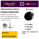 Rivets En Acier (Tete) 4 Couleurs