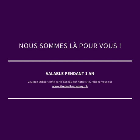 Carte Cadeau The Leather Colony - Détail produit