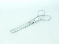 Ciseau à crin courbé chromé 17 cm - Fourniture maroquinerie cuir