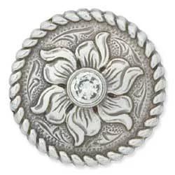 Concho De Fleurs De Cristal 1" (25 Mm) - Fourniture maroquinerie cuir