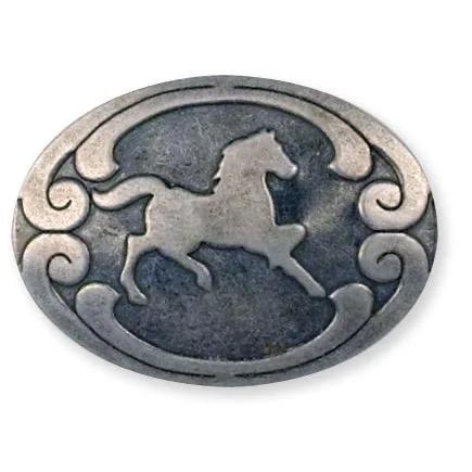 Concho En Acier Estampillé Cheval 1-3/8" (34 Mm) X 1" (25 Mm) - Fourniture maroquinerie cuir