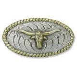 Concho Longhorn Plaqué Or 1-3/4" (44 Mm) X 1" (25 Mm) - Fourniture maroquinerie cuir