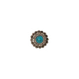 Conchos En Plumes Turquoises Plaquette D'Argent Antique / Sans Nickel - Vue principale