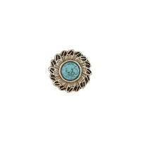 Conchos En Plumes Turquoises Plaquette D'Argent Antique / Sans Nickel - Détail produit