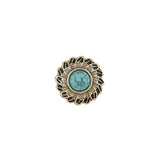 Conchos En Plumes Turquoises Plaquette D'Argent Antique / Sans Nickel - Détail produit