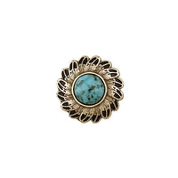 Conchos En Plumes Turquoises Plaquette D'Argent Antique / Sans Nickel - Vue alternative