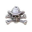 Crâne De Cow-Boy Et Os Croisés Concho 32 Mm X 25 Mm (1-1/4") - Fourniture maroquinerie cuir