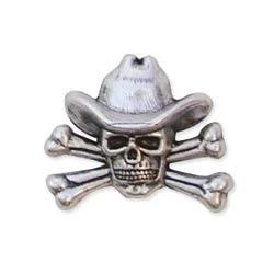 Crâne De Cow-Boy Et Os Croisés Concho 32 Mm X 25 Mm (1-1/4") - Fourniture maroquinerie cuir