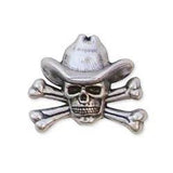 Crâne De Cow-Boy Et Os Croisés Concho 32 Mm X 25 Mm (1-1/4") - Fourniture maroquinerie cuir