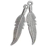 Embellissements En Plumes - Plaqué Argent 1 Paire - Détail produit