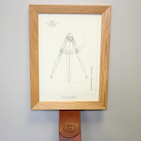Illustration compas - Fourniture maroquinerie cuir