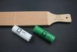 Kit strop en cuir 6,5×30 cm + pâte à affûter blanche et verte - Fourniture maroquinerie cuir