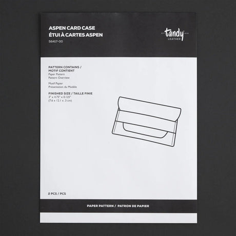 Modèle de papier pour étui à cartes Aspen - Zoom détaillé