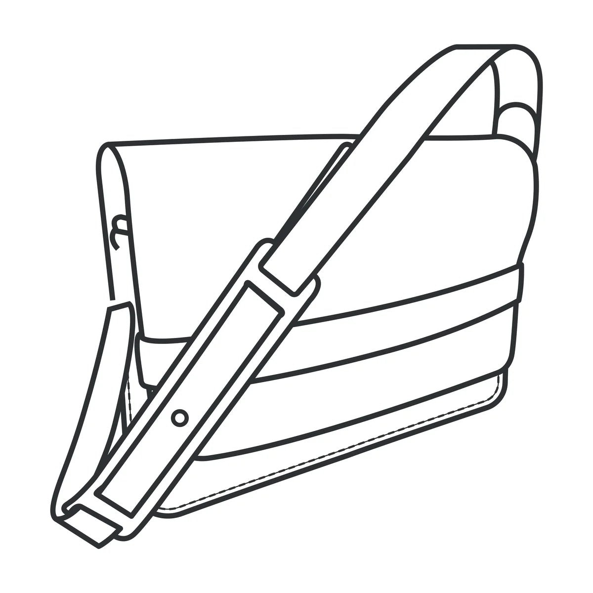 Modèle en papier de sac messager Clifton - Vue principale