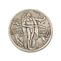 Oregon Trail Half Dollar Concho Screwback 1-3/8