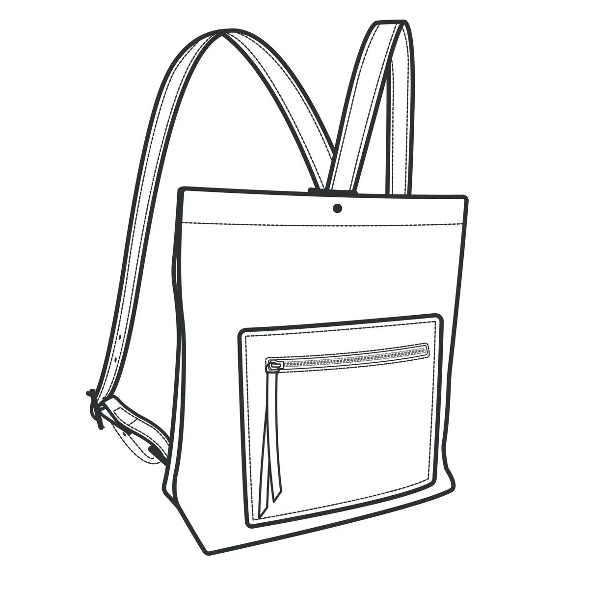 Patron en papier pour sac à dos Brooklyn - Vue principale