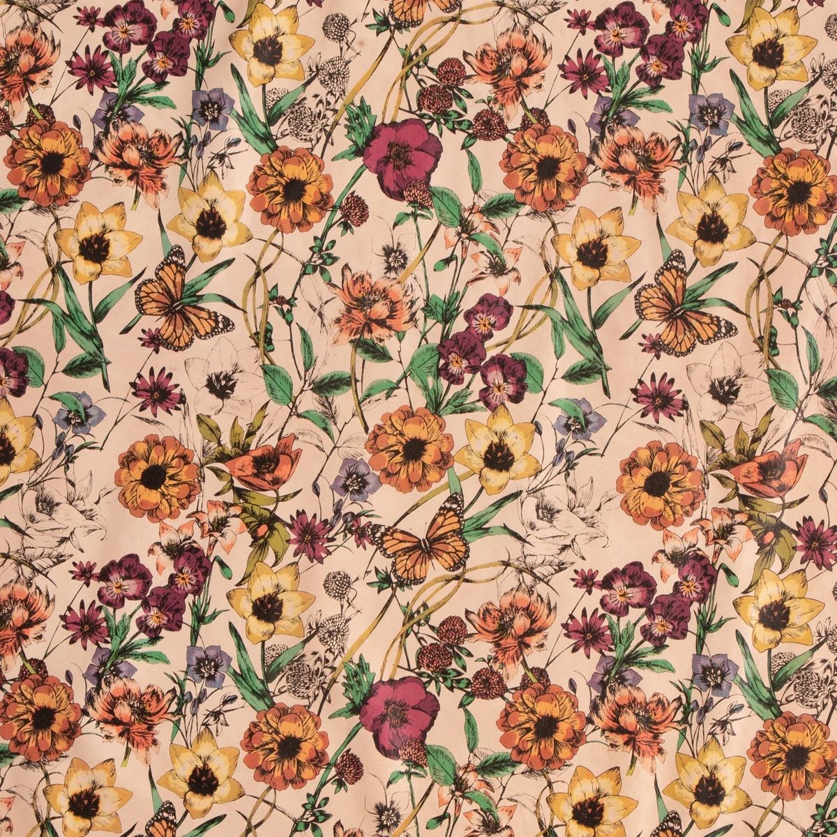 Peau De Mouton À Imprimé Floral - Zoom détaillé