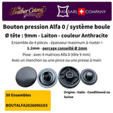 Pressions Alfa0 9Mm-10.5Mm En Laiton Made In Italy (4 Couleurs) - Vue alternative