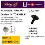 Rivets En Acier (Pied) 4 Couleurs - Vue alternative