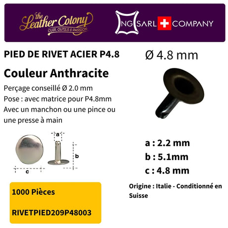 Rivets En Acier (Pied) 4 Couleurs - Image 12