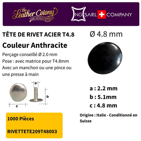 Rivets En Acier (Tete) 4 Couleurs - Image 11
