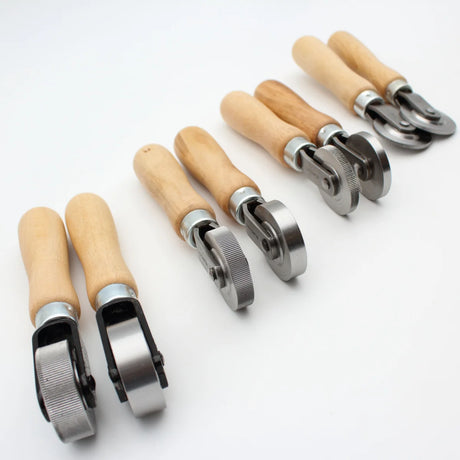Roulette striée 3/6/10/15 mm - manche bois - Fourniture maroquinerie cuir