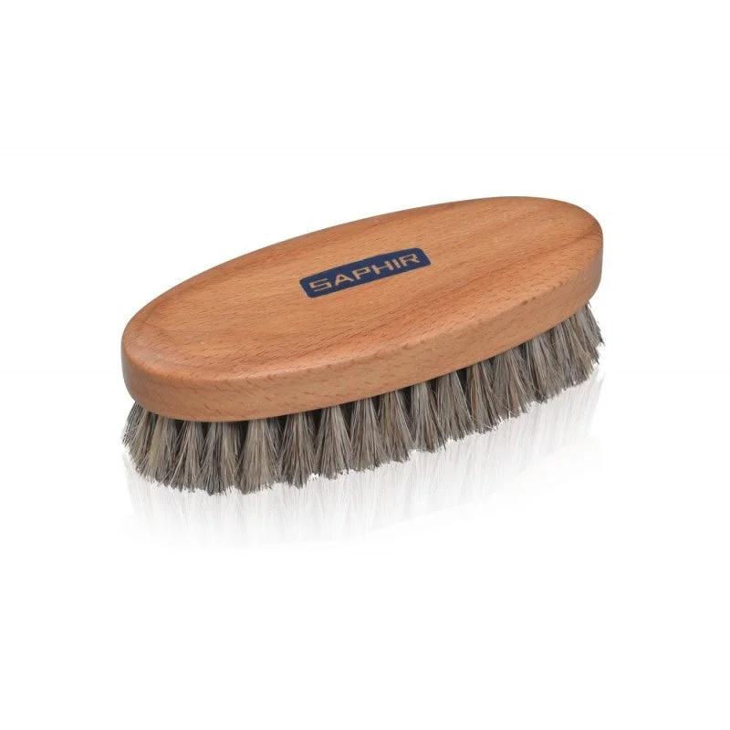 Saphir Brosse À Reluire Bois Ovale Poils 14X5,5Cm - Fourniture maroquinerie cuir